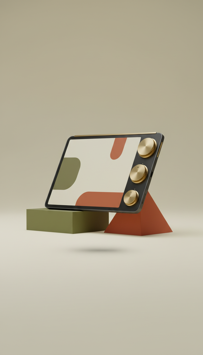 Tablet E-Paper con manopole in ottone